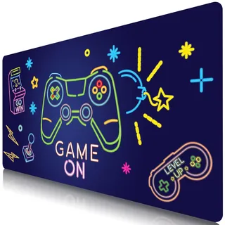 BOLELAW XXXL Mauspad 1200x600 mm Gaming Mauspad mit Genähten Kanten rutschfest Wasserdicht Gummibasis Gemalt Muster Dekorative Mauspad für PC Büro Laptop Gaming Computer, Spielstart