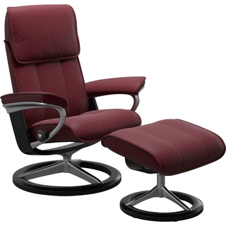 Stressless Stressless® Relaxsessel »Admiral«, (Set, Relaxsessel inkl. Hocker), mit Signature Base, Größe M & L, Gestell Schwarz rot