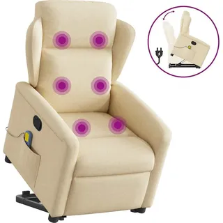 Massagesessel mit Aufstehhilfe Creme Stoff - Creme