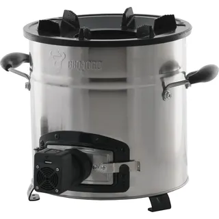 BBQ-Toro Raketenofen RAKETE #3, Edelstahl Rocket Stove mit USB Kabel, Stecker - Silber