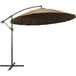 The Living Store Ampelschirm Taupe 3 m Aluminium-Mast - Taupe