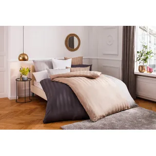 OTTO home Malia Mako-Satin Blau 155 x 220 cm + 80 x 80 cm