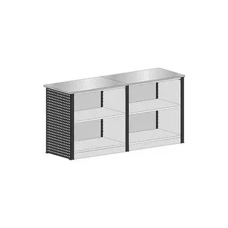 SCHULTE Thekenmodul-Set MULTIplus gerade, mit Arbeitsplatte, schwarz, lichtgrau 161,2 x 78,0 x 103,5 cm