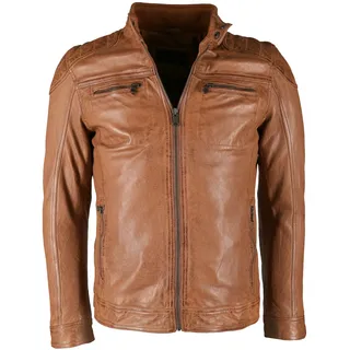 Lederjacke JCC "Lederjacke 40700", Herren, Gr. 60, braun (cognac), Obermaterial: 100% Lammnappaleder LANA. Futter: 100% Polyester PES., Jacken Lederjacke