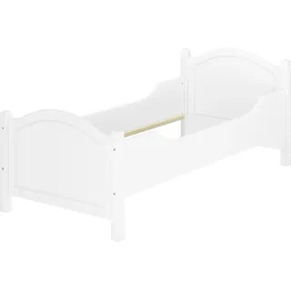 Seniorenbett extra hoch waschweiß 100x200 Massivholz Holzbett Einzelbett Gästebett 60.40-10WoR - Weiß