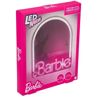 Paladone Barbie LED-Neon-Wandspiegel, offiziell lizenziertes Mattel-Dekor für Zuhause und Schlafzimmer für Mädchen, Teenager, Frauen, rosa Lampe mit USB-Betrieb | Paladone
