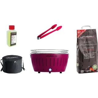 LotusGrill XL Starter-Set XL Grill Pflaumenlila mit USB-Anschluß