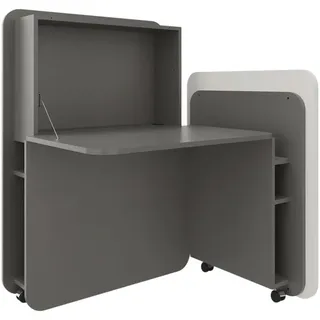 FM Helmets fm FLATup Sekretär basalt/ diamantweiß rechteckig, schwarz 107,0 x 41,5 - 91,0 cm