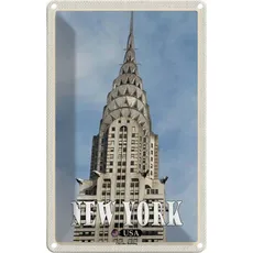 Blechschild 20x30 cm - New York Chrysler Building Wolkenkratzer