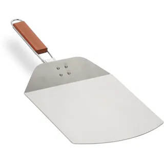 Relaxdays Pizzaschieber Edelstahl klappbarer Holzgriff BxT 24 x 25,5 cm