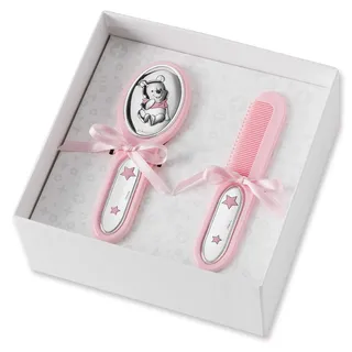 Disney Baby für Kleinkinder - Geschenkset mit Haarbürste und Kamm unverzichtbar unter den Accessoires für Neugeborene mit Winnie Puuh Finish in Silber