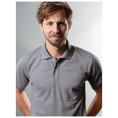 Bild Poloshirt »TRIGEMA Polohemd mit Brusttasche«, grau