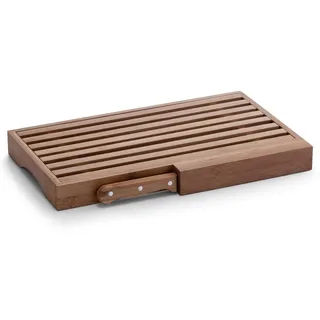 Zeller Brotschneidebrett-Set Holz 1-tlg. 39,5 x 23,5 x 4 cm Braun