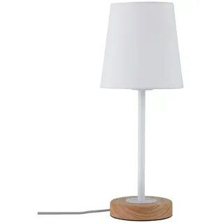 Paulmann Tischleuchte , Braun, Weiß , Holz, Metall, Textil , 15.5x40x15.5 cm , Lampen & Leuchten, Innenbeleuchtung, Tischlampen, Tischlampen