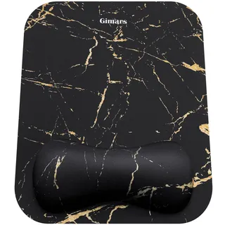 GIMARS Mauspad mit Gelkissen, Ergonomisches Mousepad mit Handauflage, Gel Memory Foam Wasserdicht Mauspads mit Handgelenkauflage für Computer Laptop Offfice Heim, Marmor