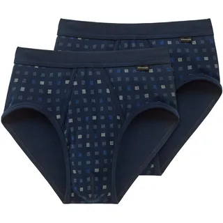 SCHIESSER Slip kariert blau L 2er Pack