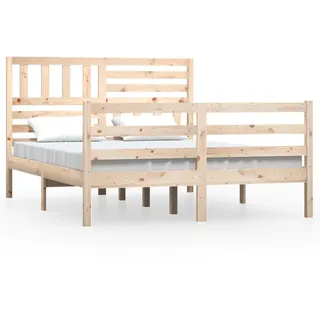 vidaXL Massivholzbett ohne Matratze 120x200 cm - Braun