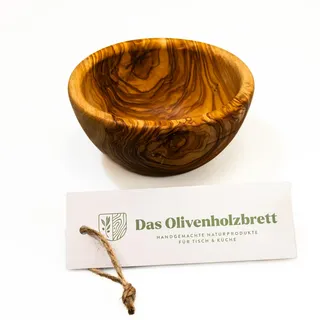das Olivenholzbrett® / Olivenholzschale/Müslischale aus Olivenholz, Tapasschale aus Holz/Beilagenschale/Reisschale / Snackschale14cm