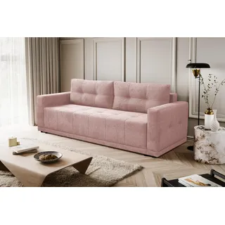 Kaiser Möbel Lusso Sofa mit Schlaffunktion und Bettzeugcontainer Rosa - Rosa