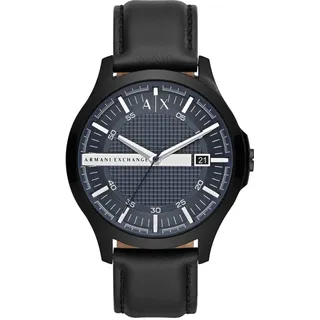 Armani Exchange Watch For Men, Quartz Three hand date movement and 46mm Case Size with Leather strap
