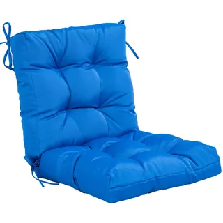 QILLOWAY Sitzkissen für den Außenbereich, getuftetes Kissen, Frühling/Sommer, saisonal, Allwetter-Ersatzkissen, Marineblau