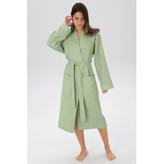 Unisex-Bademantel OTTO HOME "Vanessa, ideal für Sauna & Spa, Hotelbademantel, Morgenmantel" Gr. XL, grün (seegrün), XL, Baumwolle, Hausmäntel, Unisex-Bademantel, Taschen, Damen & Herren, Waffelpiqué, sehr leichte Qualität, S-3XL, Topseller