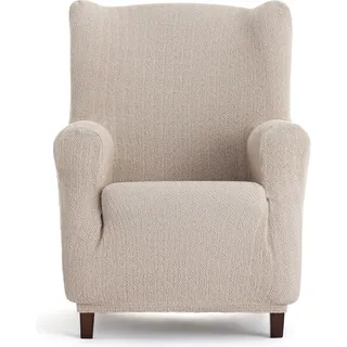 ECOMMERC3 Bi-elastischer Bezug für Ohrensessel, sehr elastisch, Leinen, anpassbar, atmungsaktiv und einfach anzubringen, mit Schaumstoffen und Gummibändern