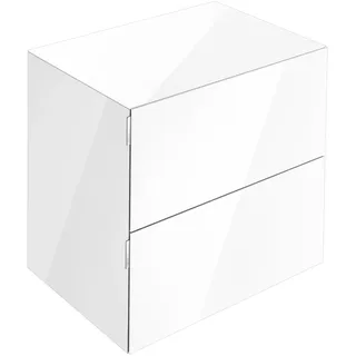 KEUCO EDITION 11 ART Sideboard, 2 Frontauszüge, 800x700x490mm, mit LED-Beleuchtung, 32542830801, Korpus/Front: Weiß Glas / Weiß Glas