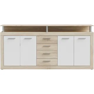 Forte Sideboard 197,5 x 94,4 x 36,3 cm Sonoma Eiche Dekor mit Weiß