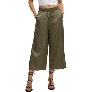 URBAN CLASSICS Damen Hose Satin Wide Leg Culotte Grün 3XL