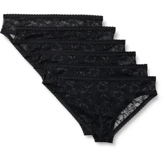 Amazon Essentials Damen Stretch-Höschen mit durchgehender Spitze in den Ausführungen Boyshort, Cheeky und Tanga, 6er Pack