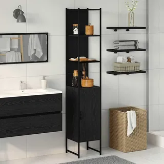 vidaXL Badezimmerschrank Schwarz Eichen-Optik 33 x 33 x 185,5 cm - Schwarz