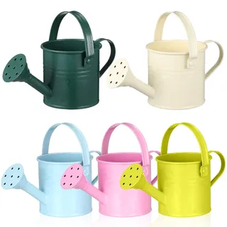 Besuche den GALPADA-Store Besuche den -Store, Metall Gießkanne für Kinder, 5 Stück kleine Gießkanne mit verdicktem Boden, tragbar für Zimmer- und Gartenpflanzen, Eisen, 15 x 7, 5 x 7, 5 cm