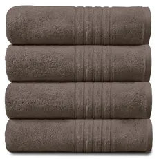GC GAVENO CAVAILIA Weiche Handtücher für Badezimmer, ägyptische Baumwolle, sehr wasserabsorbierend, 4 Stück, Waschlappen und Handtücher, Walnuss