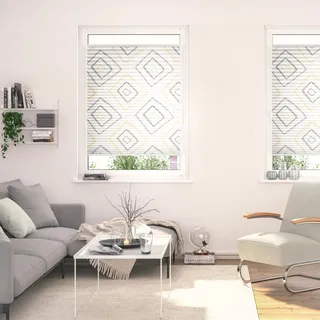 Lichtblick Plissee Klemmfix Stripy Boho Rectangle 45 x 130 cm beige