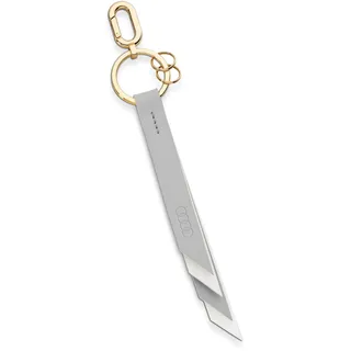 Audi Collection Audi 3182400200 Schlüsselanhänger Leder Damen Schlüsselband Schlaufe Logo, grau/creme