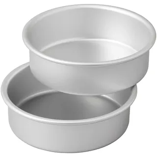 Wilton Runde Kuchenbackform-Set Klein und Hoch, Schichtkuchenform Zwei Runde Backformen für mehr Aluminium für Mehrstöckige Kuchen und Torten, Small & Tall Layered Cake Pan Set/2