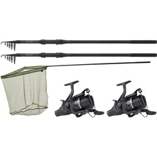 JRC Defender Two Rod Combo – Includes 2 High Quality JRC Carp Rods, 2 Mitchell 6500 Pre-Spooled Reels, Specimen Net and Two-Piece Net Handle. It's the Ultimate All-In-One Carp Set Up