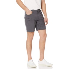 Amazon Essentials Herren 5-Pocket-Stretch-Shorts mit geradem Schnitt, 22,9 cm Schrittlänge, Kohlegrau, 31W