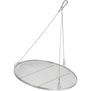 BBQ-Toro Edelstahl Grillrost Rund Ø 70 cm, BBQ Grillgitter mit Seilaufhängung, Hängegrill Rost - Silber