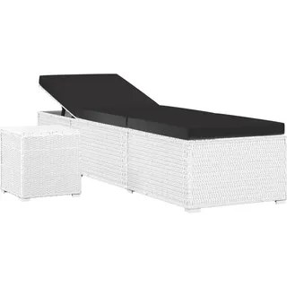 VidaXL 46229, Lounge, Gepolsterter Sitz, Polyrattan, Stahl, Weiß, 600 mm, 1950 mm - Weiß