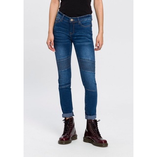 Arizona Skinny-fit-Jeans »im Biker- Look«, Low Waist, blau