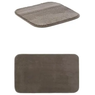 Gözze Badteppich Rio Premium 2er Set, 50x45 cm + 50x70 cm, Farbe: Taupe