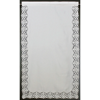 Gardine "Rießersee" Gr. 2, beige (creme), B:90cm H:180cm, Polyester, HOSSNER - ART OF HOME DECO, Gardinen, Gardine, mit Ausbrenner-Stickerei
