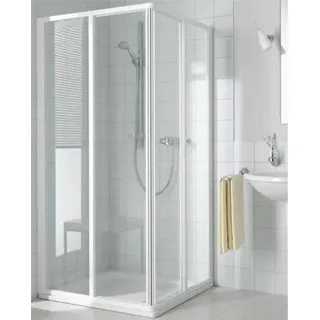 Kermi Eckeinstieg IBIZA 2000 ED2 09017 - Halbteil, I2ED2090171AK, Farbe: Silber Mattglanz Echtglas klar