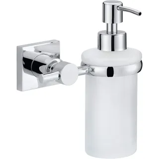 Tesa HUKK Seifenspender - Flüssigseifenspender zur Wandbefestigung ohne Bohren, inkl. Klebelösung - 127mm x 170mm x 110mm