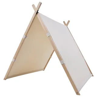 Spielzelt , Creme , Holz, Textil , Fichte , 123x107x106 cm , EN 71, CE, FSC 100% , Spielzeug, Kinderzelte