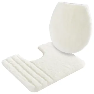 Möve Badematte »Loft, Badvorleger, Badezimmer Teppich« Höhe 30 mm rutschhemmend beschichtet fußbodenheizungsgeeignet   schnell trocknend   strapazierfähig Badteppich, Badematten auch als 2 teiliges Set & rund, weiß