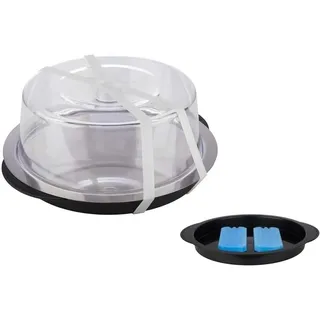 APS Tablett, Thermo Tablett-Set, rund, schwarz/transparent
