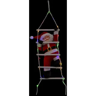 Weihnachtsmann mit Leiter, LED-Deko
